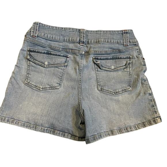 Vintage Faded Glory high rise denim jean cargo shorts size 14 - Picture 5 of 9